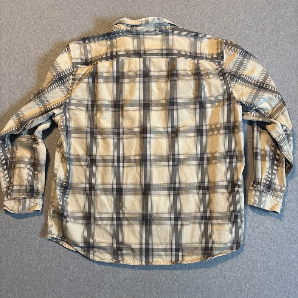 Carhartt Long Sleeve Button Up Heavy Weight Plaid Tan Mens XL Original Fit READ - Picture 10 of 15